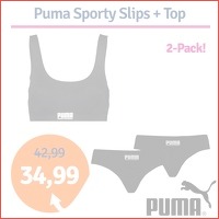 Puma Women Sporty Slips + Top Black