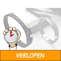 Lederen Armband - Heren - Met zwarte of zilveren accent..