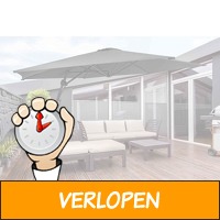 Veiling: Donkergrijze zweefparasol van Feel Furniture