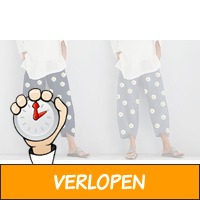 Wijde broek met madeliefjesprint