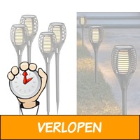 4 x Solar Light LED Flame