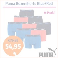 Puma Boxershorts Blue Red 9-pack