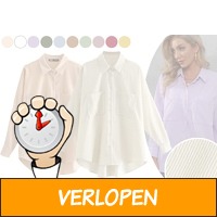 Blouse dames met ribstof