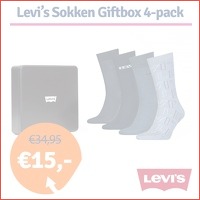 Levi's sokken giftbox 4-pack blue combo