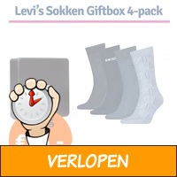 Levi's sokken giftbox 4-pack blue combo