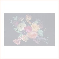 Vloerkleed bloemen print - blauw - 120 x..