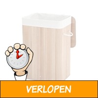 Wasmand Bamboe - Met Deksel en Uitneembare Linnen Wasza..