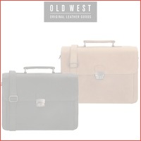 Old West laptoptas van leer