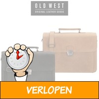 Old West laptoptas van leer