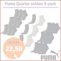 Puma Quarter Sokken Plain 9-pack