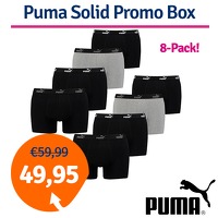 Bekijk de deal van 1dagactie.nl: Puma Boxershorts Promo Solid 8-pack Black Combo