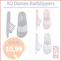 XQ Dames Badslippers Gestreept -