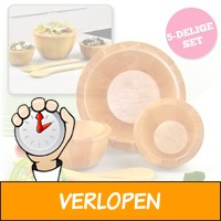 5-delige houten schalen set