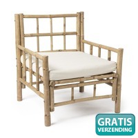 Bamboe fauteuil met kussen - 70 x 70 x 8..