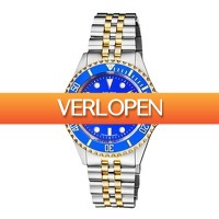 Watch2Day.nl 2: Gevril Men's Wall Street Blue Dial Two Tone IP Gold Stainless Steel Bracelet Watch 4856B Heren Horloge