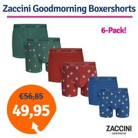 Bekijk de deal van 1dagactie.nl: Zaccini boxershorts Goodmorning 6-pack