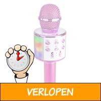 MAX KM15P Karaoke microfoon met ingebouwde LED's, speak..