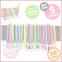 Set van 5 zipper armbanden