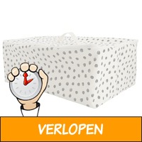 Canvas mand met rits 37 x 55 x 20 stippen