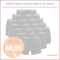 Head boxershorts black 15-Pack