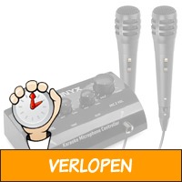 Vonyx AV430B karaoke set met 2x karaoke microfoon en mi..