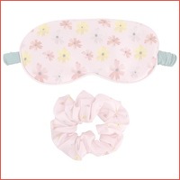 Slaapmasker en scrunchie met bloemen