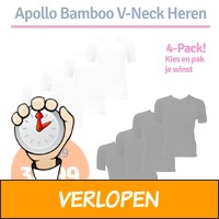 Apollo T-shirts Heren Bamboo V-neck 4-pack