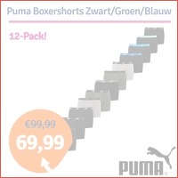 Puma Boxershorts Promo 12-pack zwart / G..