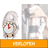 Wollen oversized omslagdoek