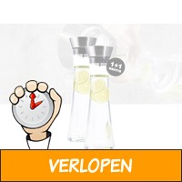 Waterkaraf - 1 Liter - Inclusief RVS Filter 1+1 Gratis