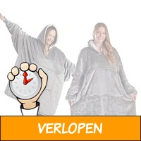 XXL blanket met capuchon grijs