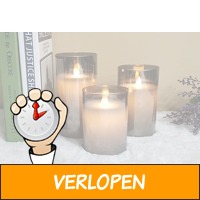 LED-kaarsen set rookglas